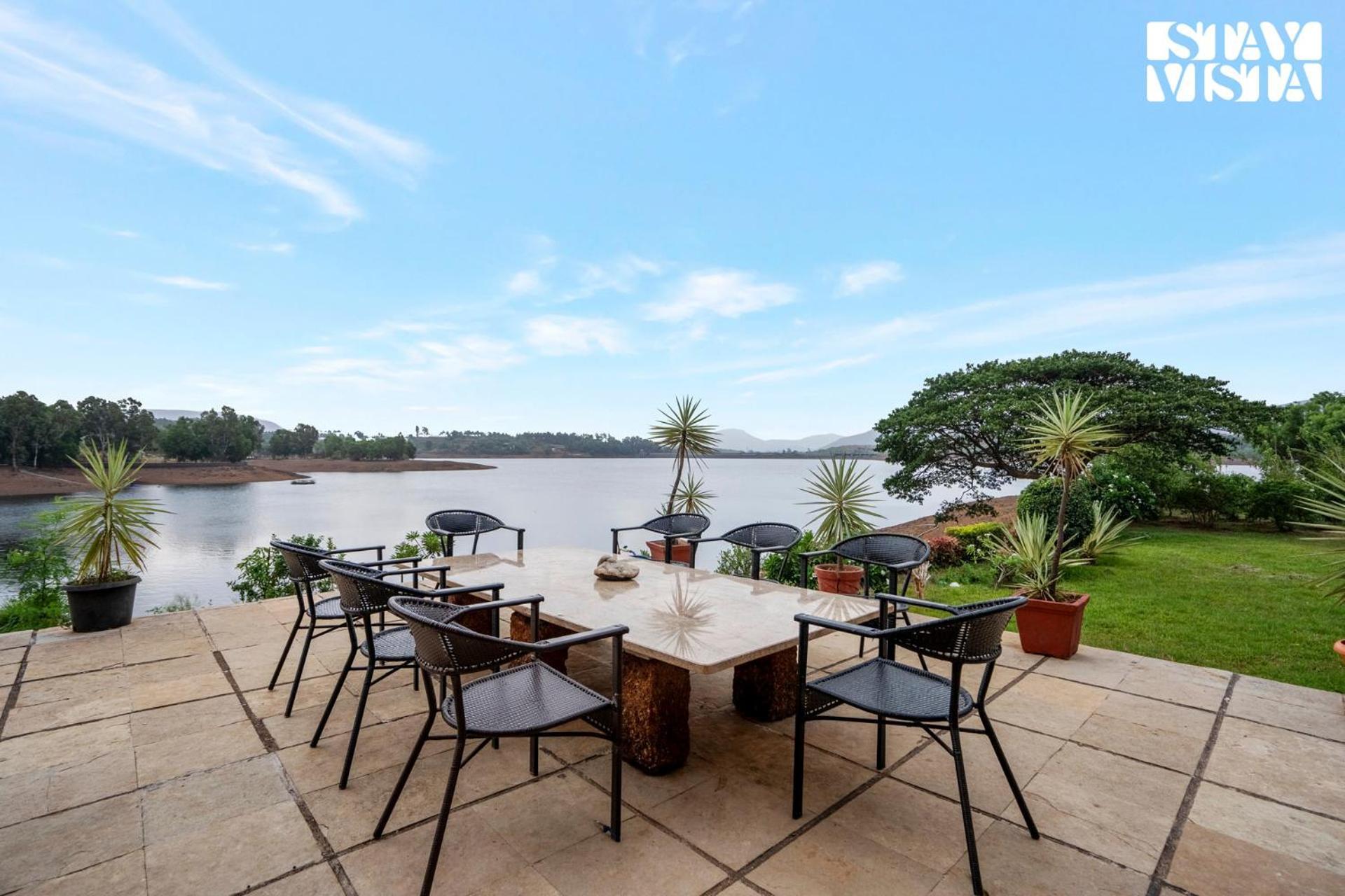 Stayvista At Three Shores With Lake View & Alfresco Dining Khamshet Luaran gambar
