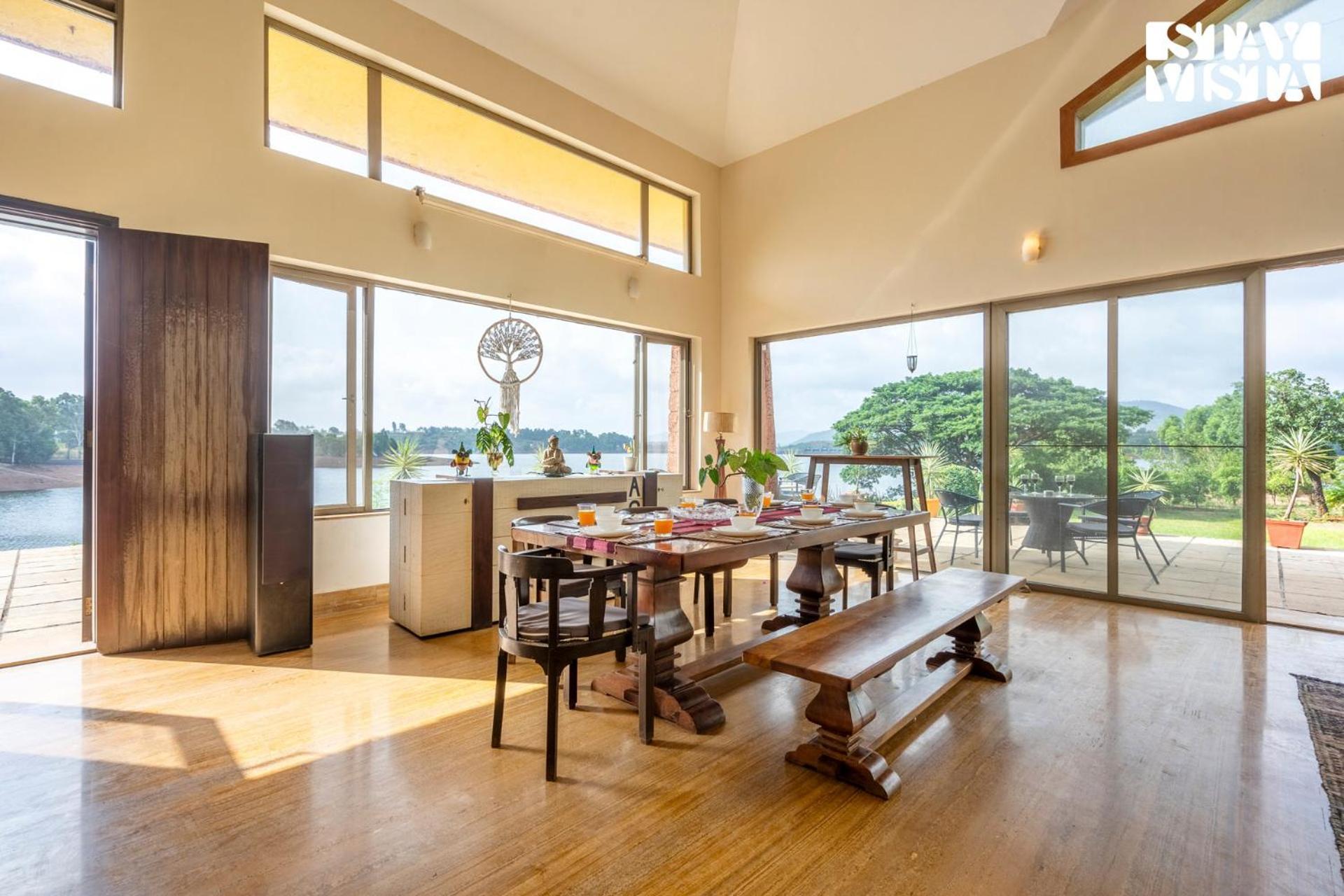 Stayvista At Three Shores With Lake View & Alfresco Dining Khamshet Luaran gambar