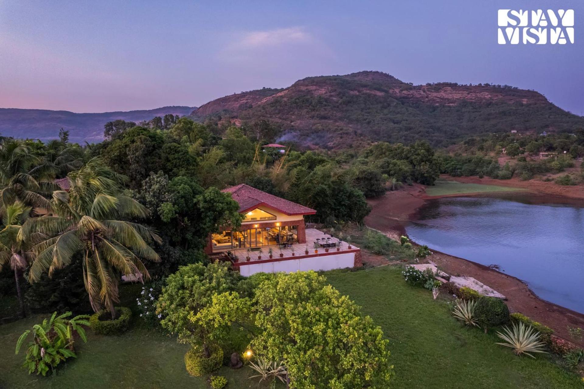 Stayvista At Three Shores With Lake View & Alfresco Dining Khamshet Luaran gambar