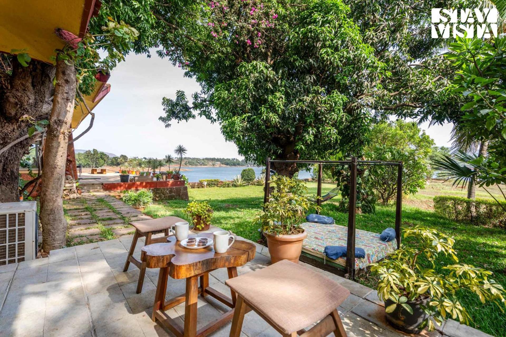Stayvista At Three Shores With Lake View & Alfresco Dining Khamshet Luaran gambar